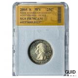 2005-S Washington Silver Quarter SGS PR70 CAM WV