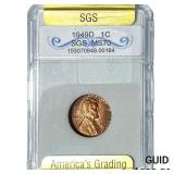 1949-D Wheat Cent SGS MS70