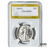 1943-S Walking Liberty Half Dollar PGA MS65+