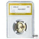 1941-D Washington Silver Quarter PGA MS67
