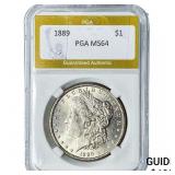 1889 Morgan Silver Dollar PGA MS64