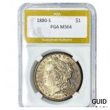 1880-S Morgan Silver Dollar PGA MS64