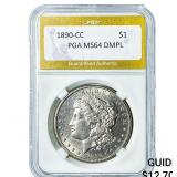 1890-CC Morgan Silver Dollar PGA MS64DMPL