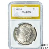 1897-S Morgan Silver Dollar PGA MS66