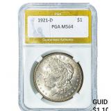1921-D Morgan Silver Dollar PGA MS64