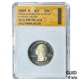 2005 Washington Silver Quarter SGS PR70 CAM Kansas