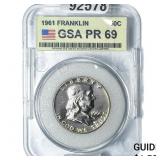 1961 Franklin Half Dollar GSA PR69