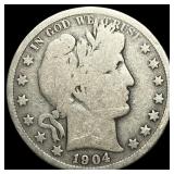1904 Silver Half Dollar (Barber) ABOUT UNCIRCULATE