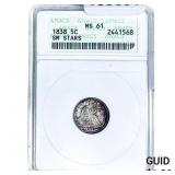 1838 Seated Liberty Half Dime ANACS MS61