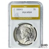 1924-S Morgan Silver Dollar PGA MS64