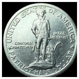 1925 Silver Lexington-Concord Half Dollar CLOSELY
