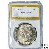 1890-S Morgan Silver Dollar PGA MS63