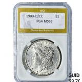 1900-O/CC Morgan Silver Dollar PGA MS63