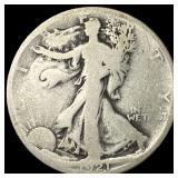 1921-S Silver Walking Liberty Half Dollar LIGHTLY