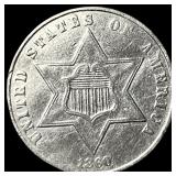 1860 Silver Three-Cent Piece UNCIRCULATED