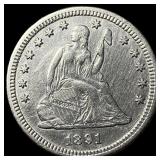 1891-S Silver Seated Liberty Quarter CHOICE AU