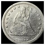 1877-S Silver Seated Liberty Quarter CLOSELY UNCIR