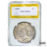1935 Silver Peace Dollar PGA MS64
