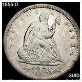 1855-O Seated Liberty Quarter CHOICE AU