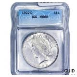 1922-D Silver Peace Dollar ICG MS65