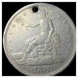 1874 Silver Trade Dollar (Holed) HIGH GRADE