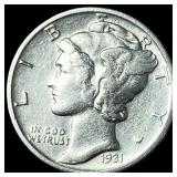 1931-S Silver Mercury Dime CHOICE AU