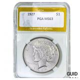 1927 Silver Peace Dollar PGA MS63