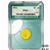 1913 $2.50 Gold Quarter Eagle NTC MS64