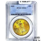 1925 $20 Gold Double Eagle PCGS MS62