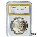 1884-O Morgan Silver Dollar PGA MS64