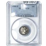 1908-D Barber Dime PCGS VF30