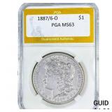 1887/6-O Morgan Silver Dollar PGA MS63