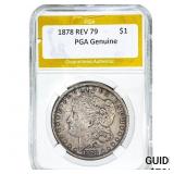 1878 REV 79 Morgan Silver Dollar PGA Genuine
