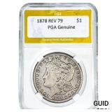1878 REV 79 Morgan Silver Dollar PGA Genuine