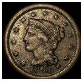 1848 Braided Hair Large Cent ABOUT UNCIRCULATED