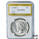 1924-S Silver Peace Dollar PGA MS63