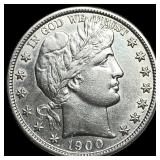 1900-S Silver Barber Half Dollar ABOUT UNCIRCULATE