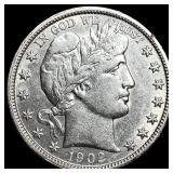 1902-O Silver Barber Half Dollar CHOICE AU
