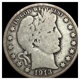 1913 Barber Half Dollar LIGHTLY CIRCULATED