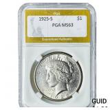 1925-S Silver Peace Dollar PGA MS63