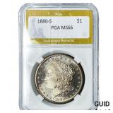 1880-S Morgan Silver Dollar PGA MS66