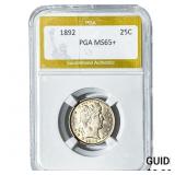 1892 Barber Quarter PGA MS65+