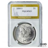 1890-S Morgan Silver Dollar PGA MS63