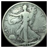 1917-S Silver Walking Liberty Half Dollar LIGHTLY
