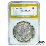 1881-O Morgan Silver Dollar PGA MS64