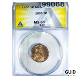 1930 Wheat Cent ANACS MS65 Red