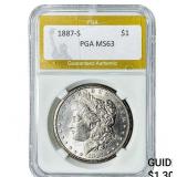 1887-S Morgan Silver Dollar PGA MS63