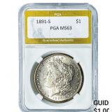 1891-S Morgan Silver Dollar PGA MS63