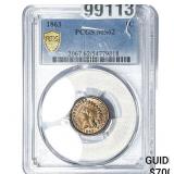 1863 Indian Head Cent PCGS MS62