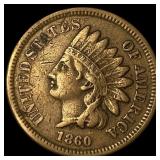 1860 Copper-Nickel Indian Head Cent NEARLY UNCIRCU